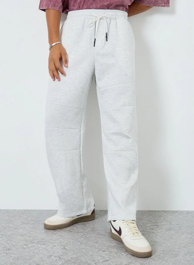 تايك تو بنطال سادة أرجل واسعة مع رباط