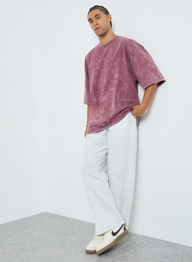 تايك تو بنطال سادة أرجل واسعة مع رباط