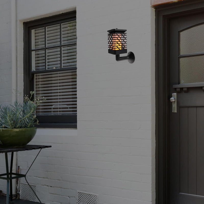 ARTIBETTER Vintage Solar Outdoor Landscape Lamp, Simulated Flame Lawn Light with Faceted Shade, Black Warm Light, Wall-Mount/Hanging/Ground Stake for Garden Patio Waterproof - Image 5