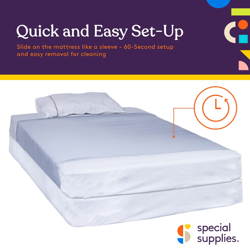 Special Supplies Sensory Bed Sheet for Kids Compression Alternative to Weighted Blankets - Breathable, Stretchy - Cool, Comfortable Sleeping Bedding -Grey (Twin) - Image 2