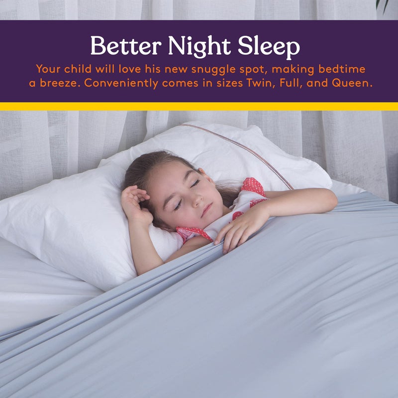 Special Supplies Sensory Bed Sheet for Kids Compression Alternative to Weighted Blankets - Breathable, Stretchy - Cool, Comfortable Sleeping Bedding -Grey (Twin) - Image 4