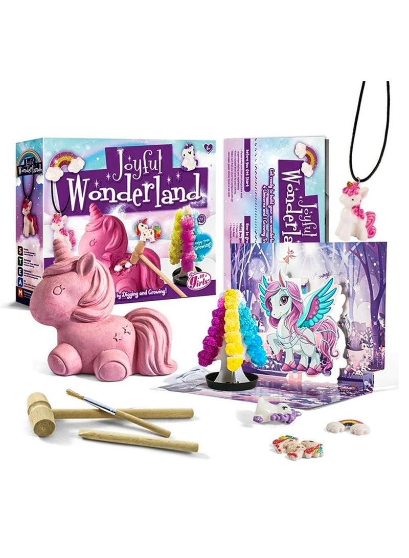 UKR UKR Unicorn Digging Kit – STEM DIY Science Kit for Necklace Making, Educational Excavation Party Favors for Girls, Perfect for Goody Bags - Image 1