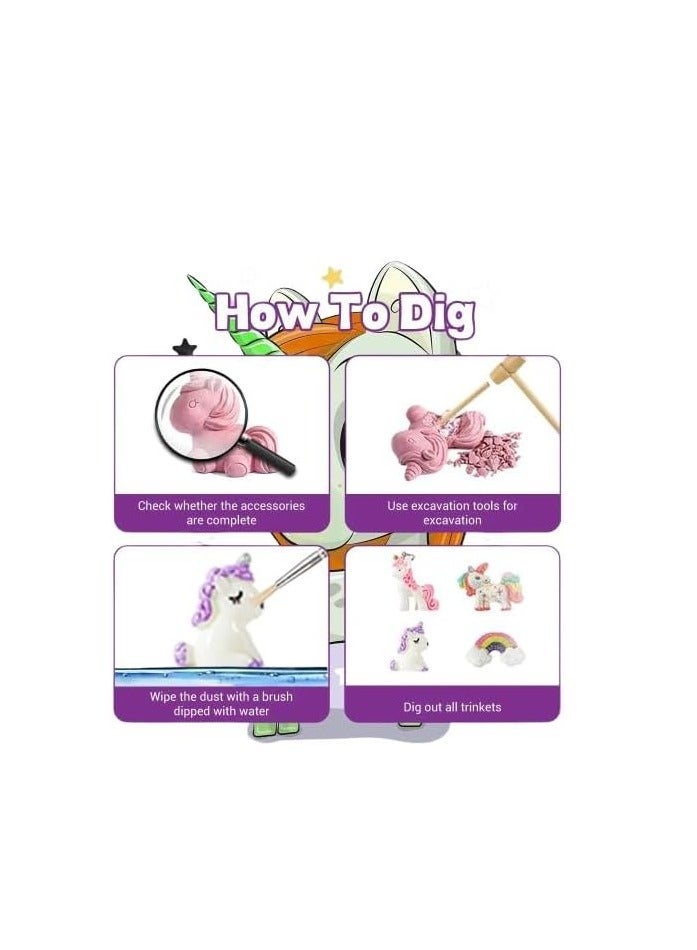 UKR UKR Unicorn Digging Kit – STEM DIY Science Kit for Necklace Making, Educational Excavation Party Favors for Girls, Perfect for Goody Bags - Image 2