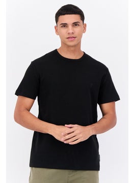 French Connection Men Crew Neck Short Sleeves Brand Logo T-Shirt, Black  - Image 1