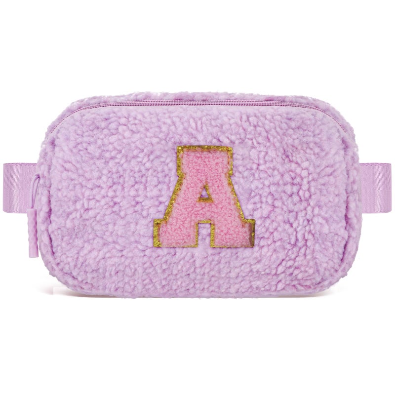 Uygafly Gifts for Teen Girls Kids - Birthday Gifts for 5 6 7 8 9 10 11 12 13 14 15 16 Year Old Girl,Initial Fanny Pack Crossbody Bag Trendy Cute Purse Stuff - A,Lavender - Image 1