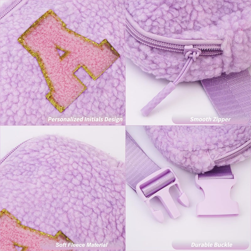 Uygafly Gifts for Teen Girls Kids - Birthday Gifts for 5 6 7 8 9 10 11 12 13 14 15 16 Year Old Girl,Initial Fanny Pack Crossbody Bag Trendy Cute Purse Stuff - A,Lavender - Image 5