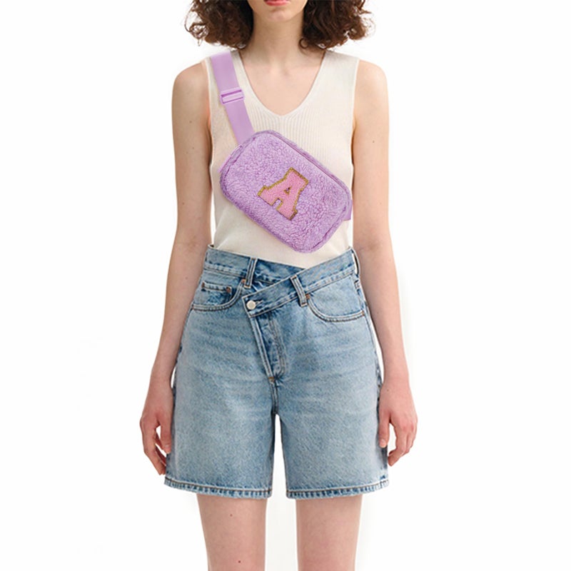 Uygafly Gifts for Teen Girls Kids - Birthday Gifts for 5 6 7 8 9 10 11 12 13 14 15 16 Year Old Girl,Initial Fanny Pack Crossbody Bag Trendy Cute Purse Stuff - A,Lavender - Image 2