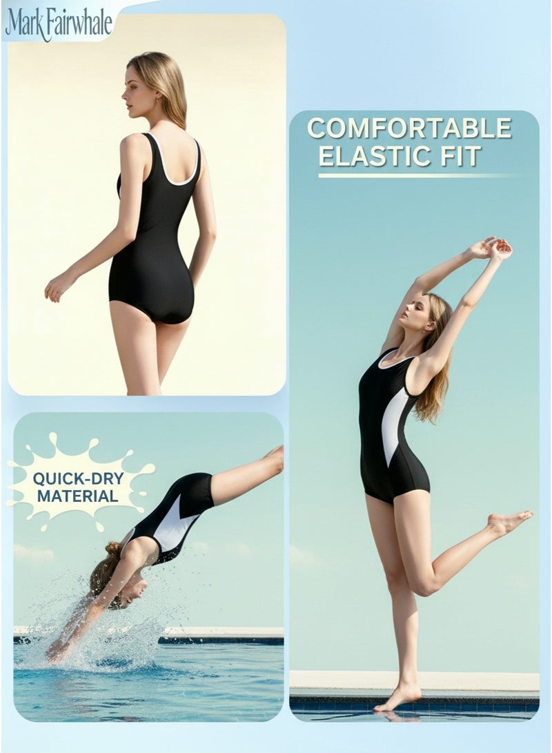 Mark Fairwhale New Spliced Sleeveless Flat Angle One-Piece Swimsuit - Image 5