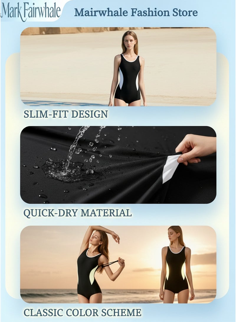 Mark Fairwhale New Spliced Sleeveless Flat Angle One-Piece Swimsuit - Image 2