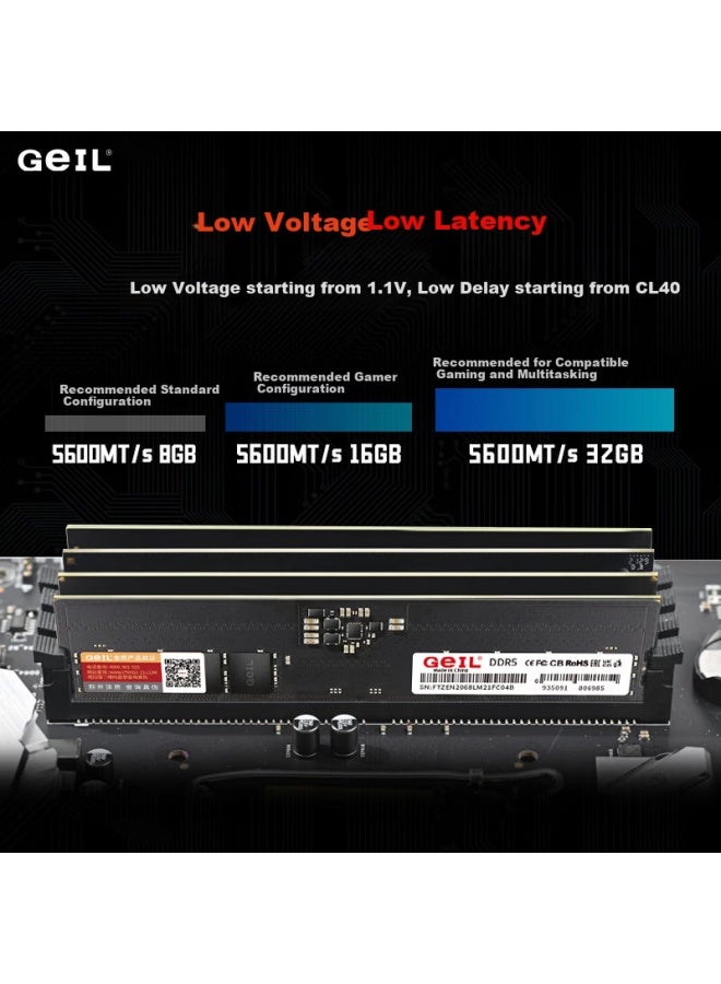 Geil Jinbang 32gb Ddr5-5600 Desktop Ram Millennium Series Low Voltage Computer Memory Expansion Module - Image 5