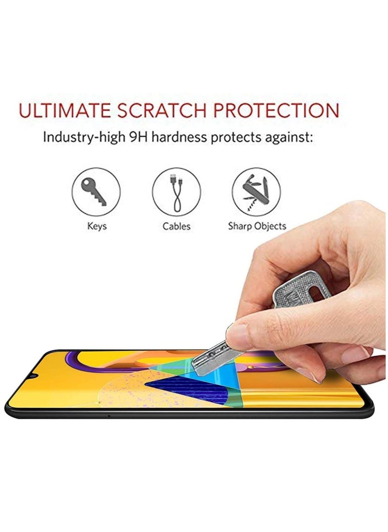 HuHa Screen Guard for Samsung Galaxy M30s / M30 / M31 / M21 / A30 / A30s / A50 / A50s Tempered Glass Screen Protector Full Glue Edge-to-Edge Gorilla Screen Protector - Black  - Image 3