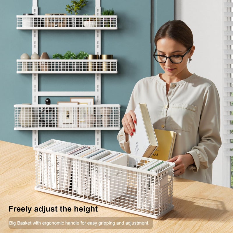 Bunoxea 6-Tier Over The Door Pantry Organizer,Hanging Spice Rack,Over Door Adjustable Basket with Handle,Pantry Organization And Storage, Laundry Room,Bathroom,Large Capacity,D5.3xW15.7xH60.9in - Image 3