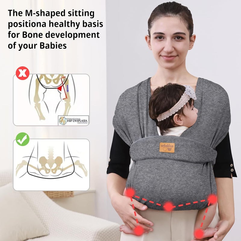 حمال أطفال من نوع Baby Wraps Carrier Sling، مناسب للأطفال حديثي الولادة والصغار، مريح للبشرة وذو طبقة أمامية ناعمة؛ هدية مثالية للأطفال حديثي الولادة. - Image 4