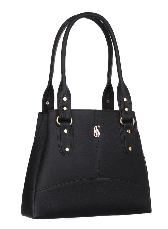 Fostelo Women's Catlin Luxe Satchel Tote Handbag for Women | Ladies Purse | Stylish Shoulder Bag | Gift For Women | Black - Image 1