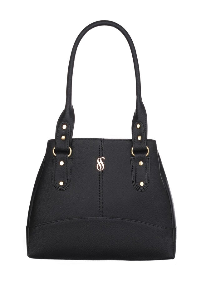 Fostelo Women's Catlin Luxe Satchel Tote Handbag for Women | Ladies Purse | Stylish Shoulder Bag | Gift For Women | Black - Image 2