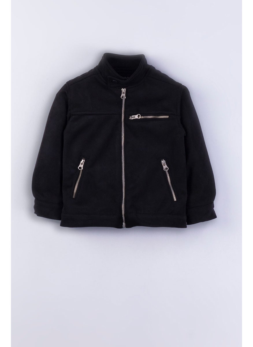 Gold Class Kidswear Pocket Zippered Boy Suede Jacket  - Image 2
