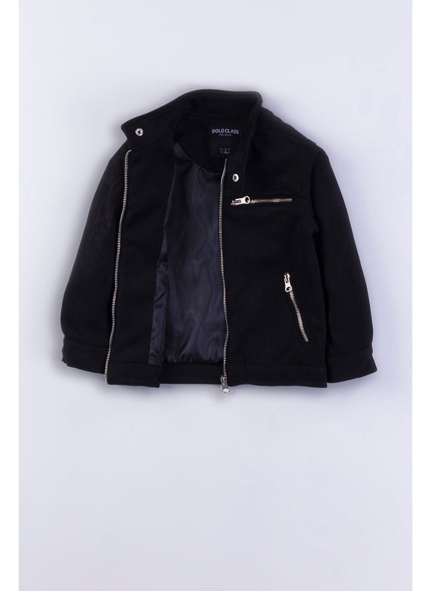 Gold Class Kidswear Pocket Zippered Boy Suede Jacket  - Image 1