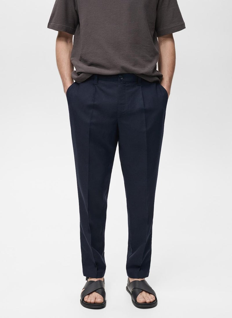 Mango Man Regular-Fit Linen Pants  - Image 1