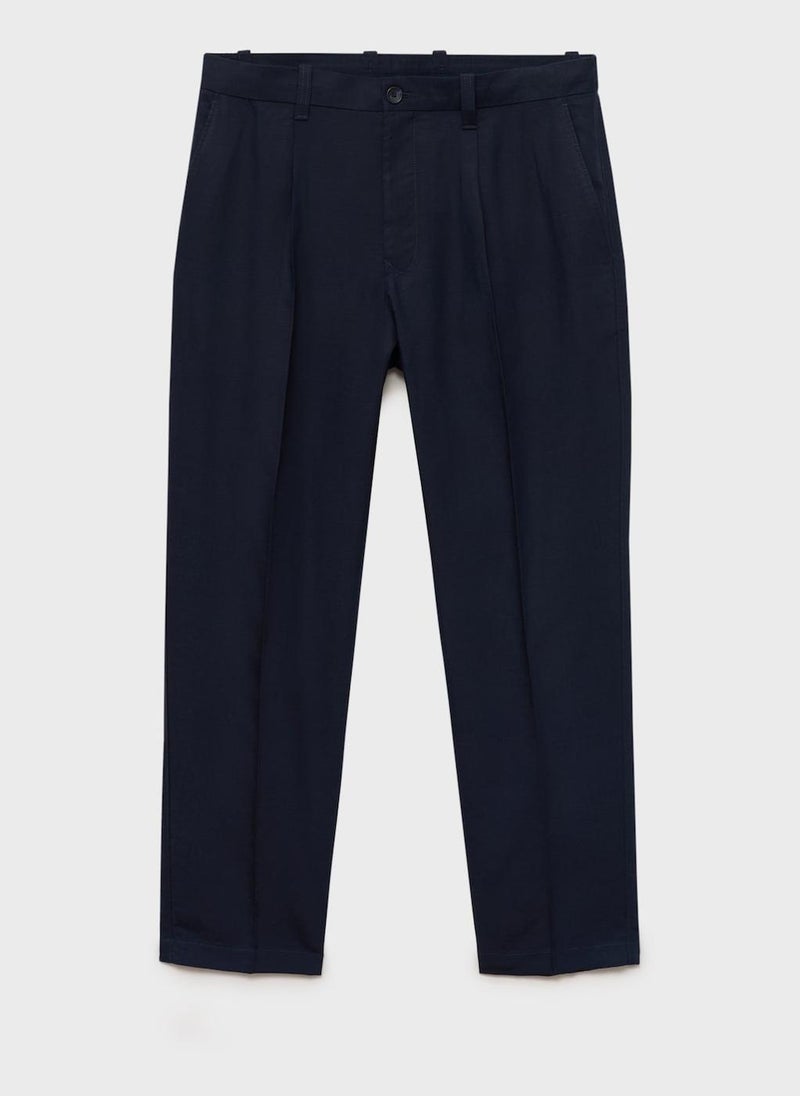 Mango Man Regular-Fit Linen Pants  - Image 5