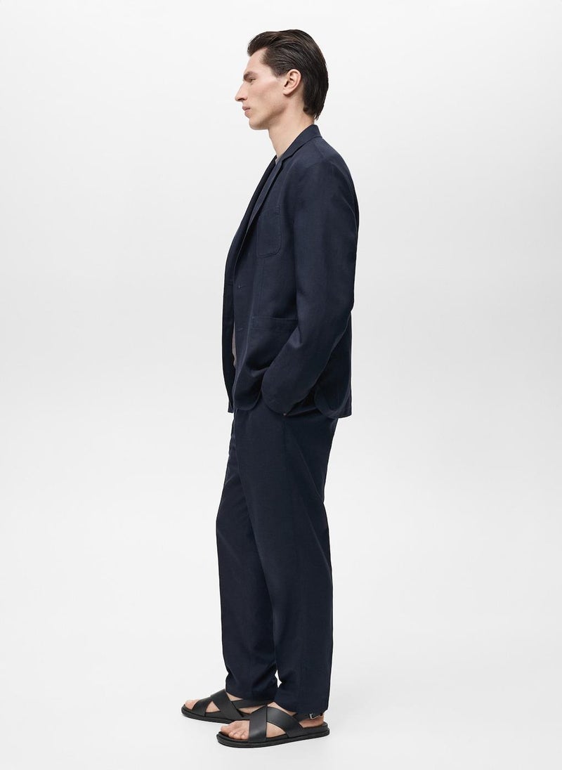 Mango Man Regular-Fit Linen Pants  - Image 3