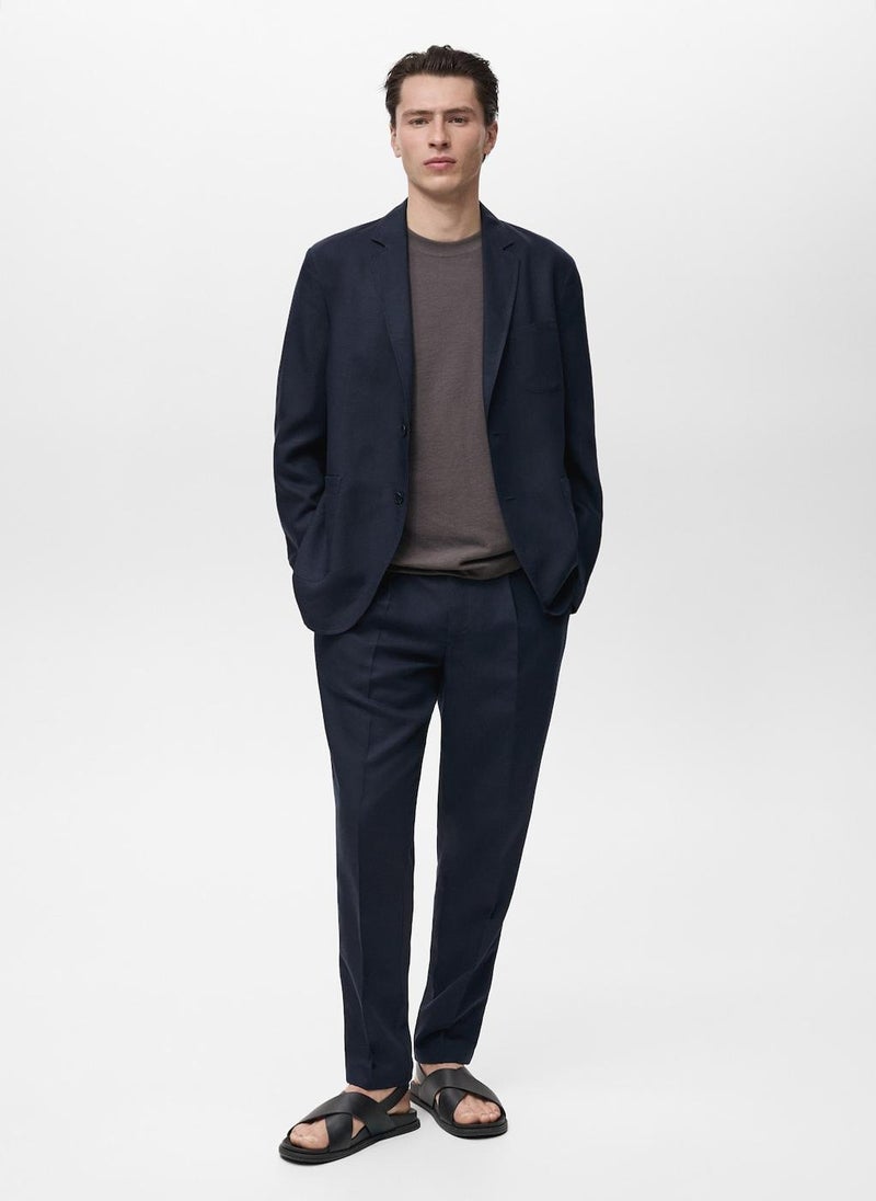 Mango Man Regular-Fit Linen Pants  - Image 4