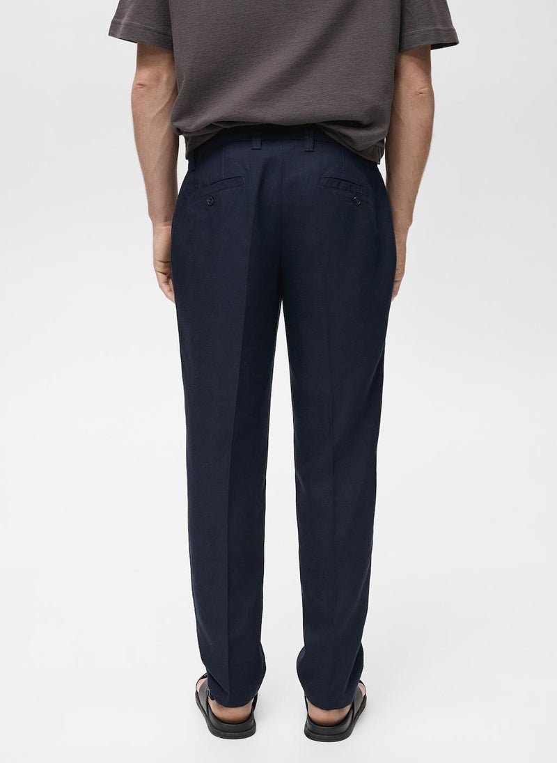 Mango Man Regular-Fit Linen Pants  - Image 2