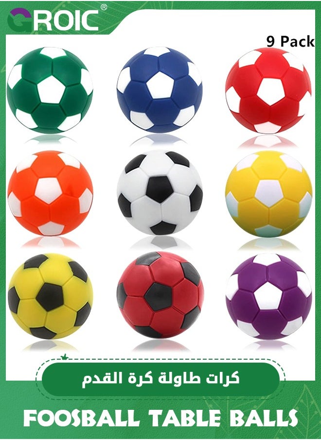 GROIC 9 Pack Foosball Table Balls, Foosball Balls Replacement Balls, 1.42 Inch Soccer Balls for Tabletop Game Foosball Table World Cup Accessory Replacements, Multicolor Mini Foosball Ball  - Image 1