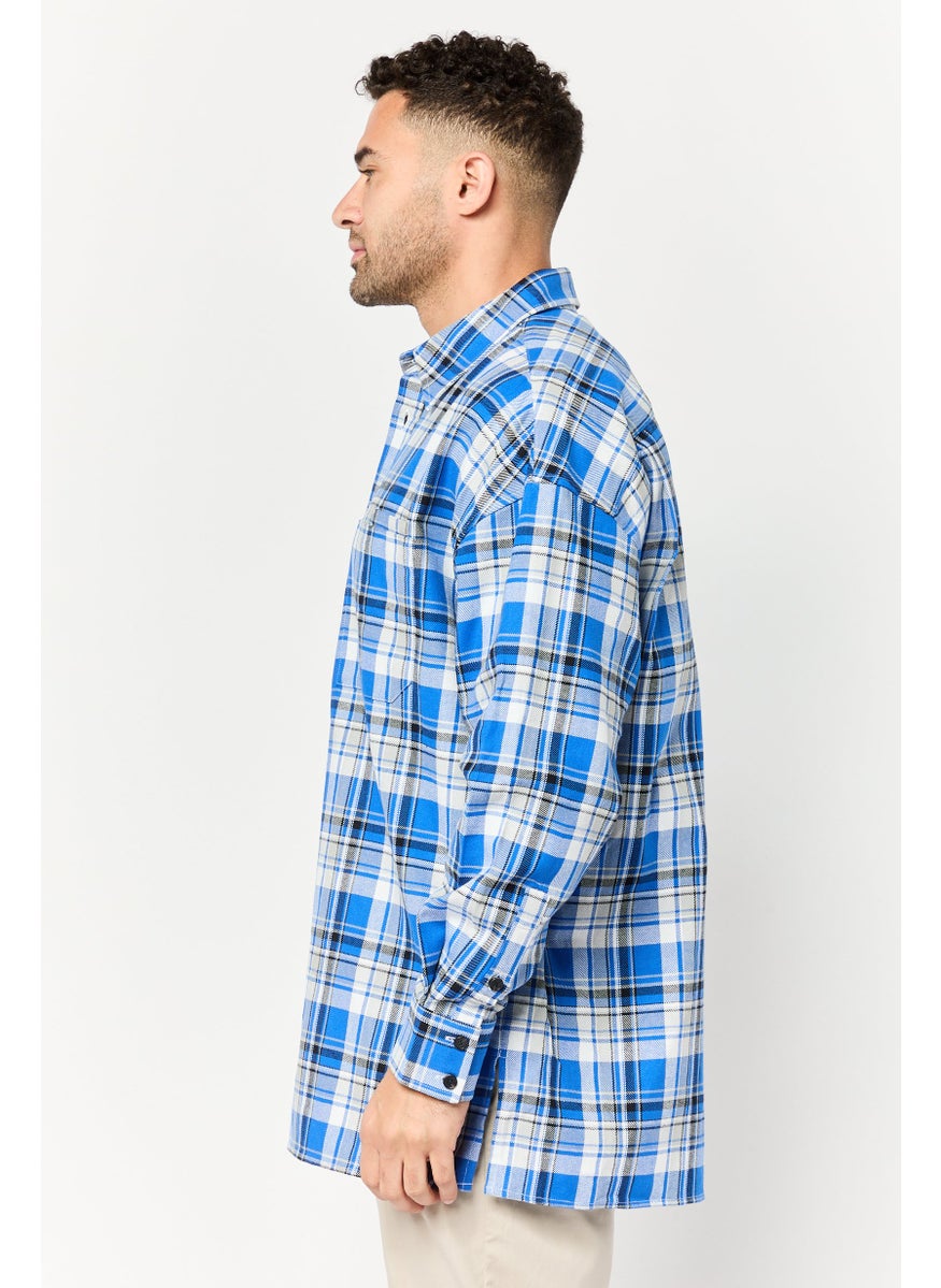 Selected Homme Men Oversize Fit Checkered Long Sleeves Casual Shirt, Multicolor  - Image 2