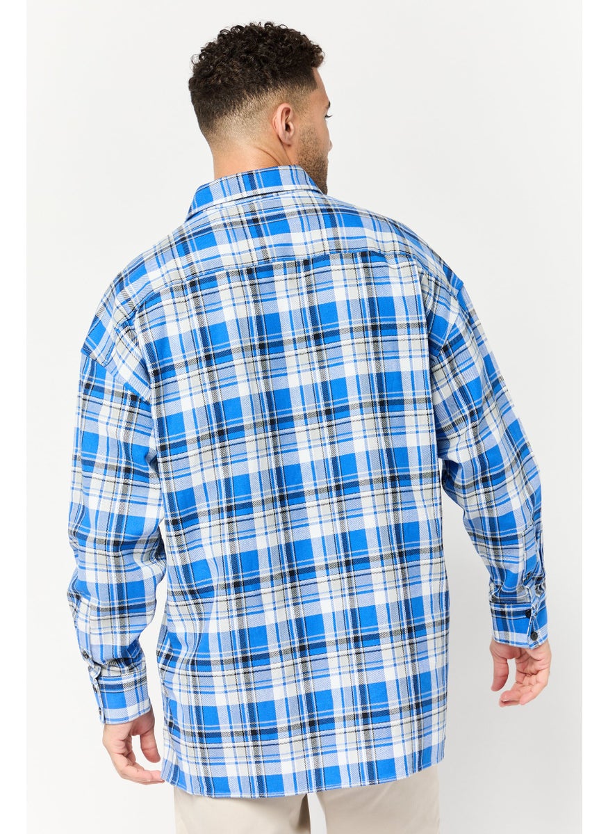 Selected Homme Men Oversize Fit Checkered Long Sleeves Casual Shirt, Multicolor  - Image 4