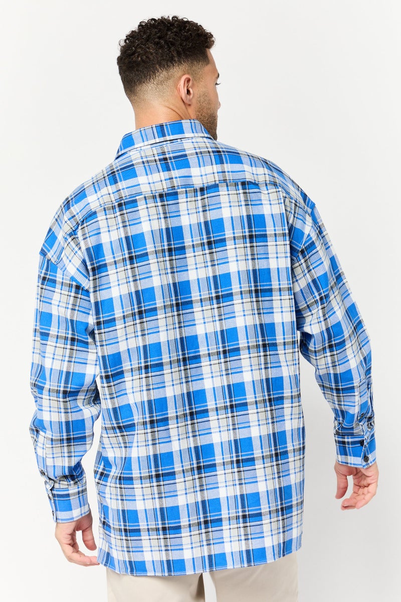 Selected Homme Men Oversize Fit Checkered Long Sleeves Casual Shirt, Multicolor - Image 4