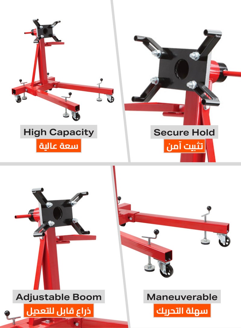 BMB tools Engine Stand - 2000 lb - Heavy-Duty Motor Mount with Rotating Head and Swivel Casters – Ideal for Engine Repair, Maintenance, and Workshop Use - Image 3
