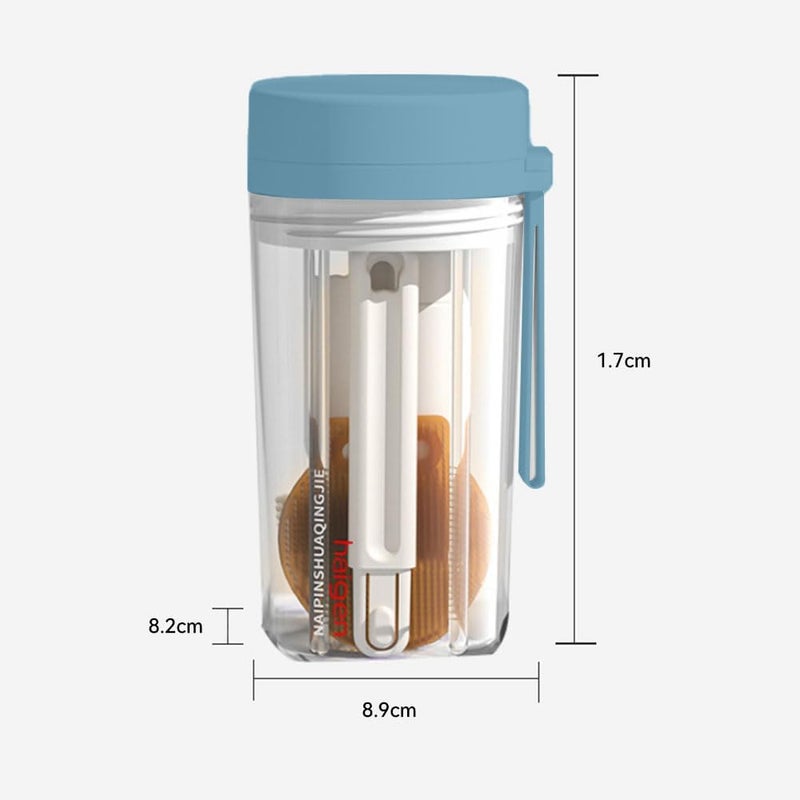 JZS Travel Baby Bottle Brush Set, Baby Bottle Cleaning Set with Portable Drying Rack, Silicone Bottle Brush, Nipple Brush, Straw Brush, Soap Dispenser, Gift for New Moms - Image 2