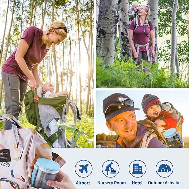 JZS Travel Baby Bottle Brush Set, Baby Bottle Cleaning Set with Portable Drying Rack, Silicone Bottle Brush, Nipple Brush, Straw Brush, Soap Dispenser, Gift for New Moms - Image 5