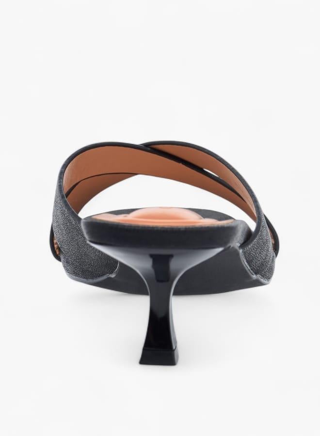 سيليست صنادل نسائية بكعب صغير وحزام متقاطع سهل الارتداء - Image 5