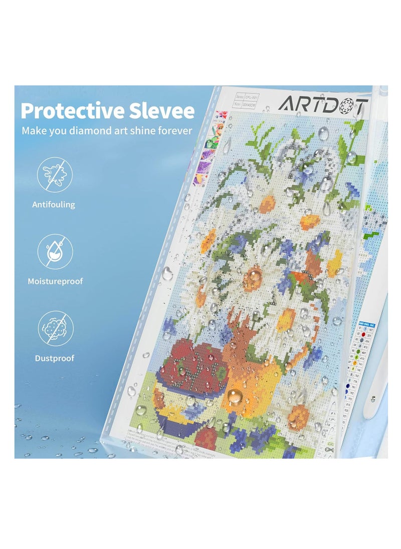 ARTDOT ARTDOT A3 Storage Book for Diamond Art Portfolio Folder for Diamond Painting Accessories with 30 Pocket Slevees Protectors (16.9x12.4inches)  - Image 3