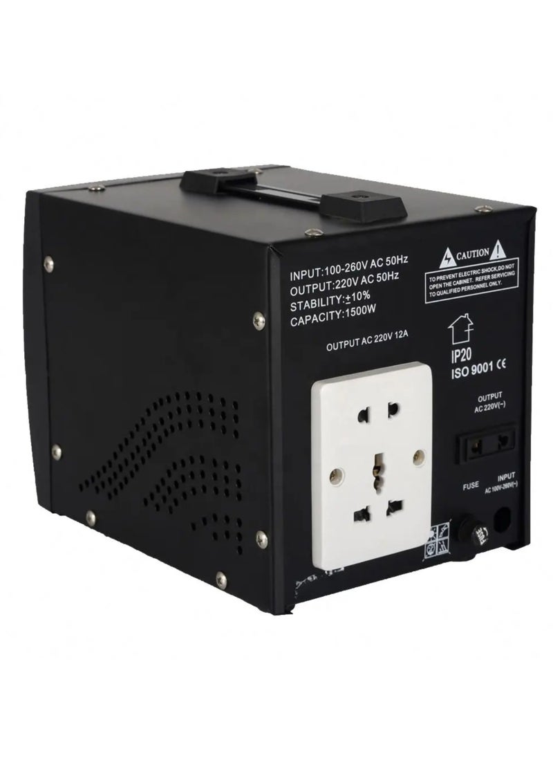 ICONA Icona 1500W Voltage Regulator with Transformer – Step Up/Down Power Converter, 110V to 220V / 220V to 110V, Circuit Breaker Protection, ICOPOWER Technology  - Image 3