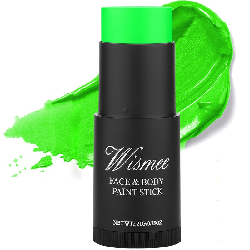 Wismee Green Eye Black Footabll UV Neon Green Face Paint Stick NonToxic Oil Based Face Makeup Body Paint Stick High Pigmented Body Paint Makeup Caryons for Halloween Special Effect Sfx Makeup - Image 3