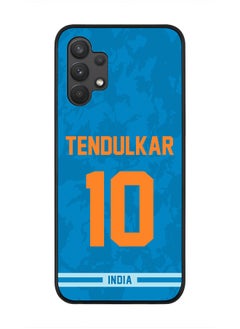 Rugged Black Edge Case for Samsung Galaxy A32 (LTE / 4G), Slim fit Soft Case Flexible thin Cover - Player Name - Sachin Tendulkar, Jersey Number- 10