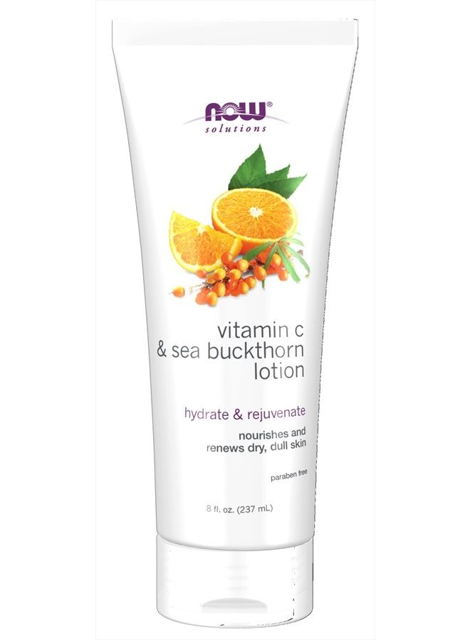 now Solutions, Vitamin C and Sea Buckthorn Lotion, Hydrates, Repairs and Nourishes Dry Dull Skin, 8-Ounce - Image 1