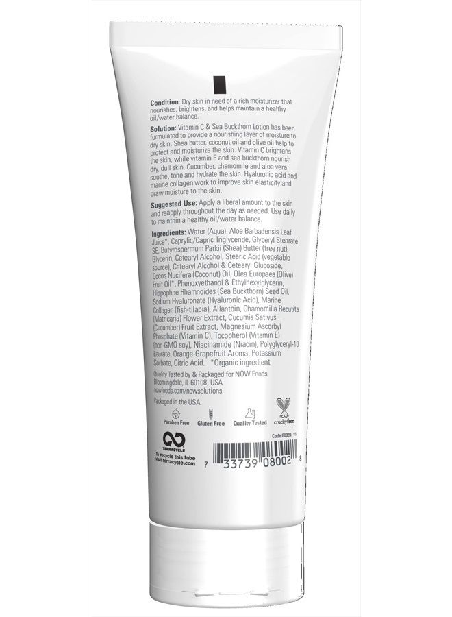 now Solutions, Vitamin C and Sea Buckthorn Lotion, Hydrates, Repairs and Nourishes Dry Dull Skin, 8-Ounce - Image 2