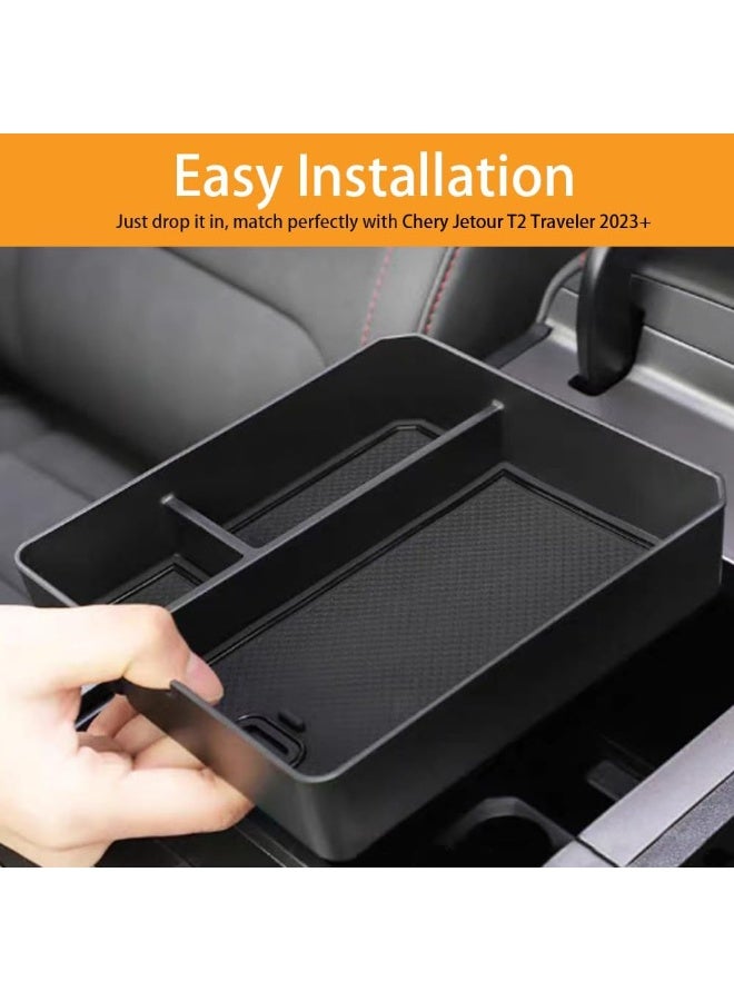Center Console Organizer for Chery Jetour T2 Traveler 2023 2024 Car Interior Accessories Armrest Storage Box Middle Console Drawer Tray Container - Image 4