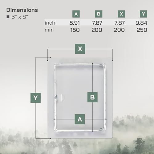 Vent Systems 6" x 8" Inch Metal Access Panel - Access Door for Inspection Plumbing and Electrical Utility Service - Drywall Wall and Ceiling Mount Wall Plate - Basement Crawl Space Door - Image 2