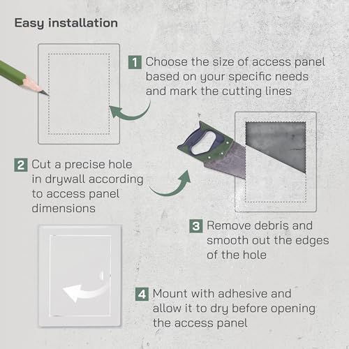 Vent Systems 6" x 8" Inch Metal Access Panel - Access Door for Inspection Plumbing and Electrical Utility Service - Drywall Wall and Ceiling Mount Wall Plate - Basement Crawl Space Door - Image 4
