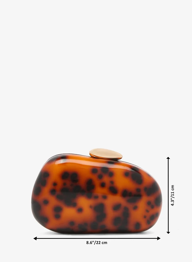 Glamorous  Tortoiseshell Effect Hard Shell Clutch Bag for Women | Best Price UAE