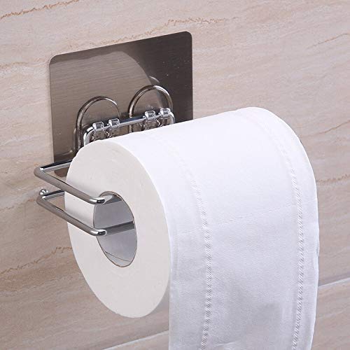 ZURATO Self Adhesive Toilet Paper Holder, Stainless Steel No Drill Self Adhesive Toilet Paper Holder/Tissue Paper Roll Holder/Bathroom Rack for Kitchen/Towel Holder (18.5 x 2.5 x 8.5) - Image 2