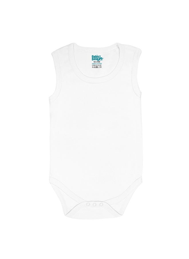Babies Basic 100% Super Combed Cotton, Sleeveless Romper/Bodysuit, For New Born To 24Months, Set Of 6 - Pink, Lemon, Cream  - Image 5