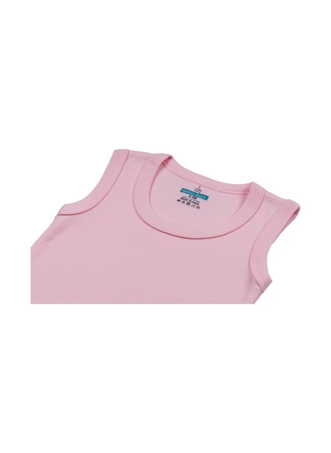 Babies Basic - 100% Super Combed Cotton, Sleeveless Romper/Bodysuit, For New Born To 24Months, Set Of 6 - Pink, Lemon, Cream - Image 1