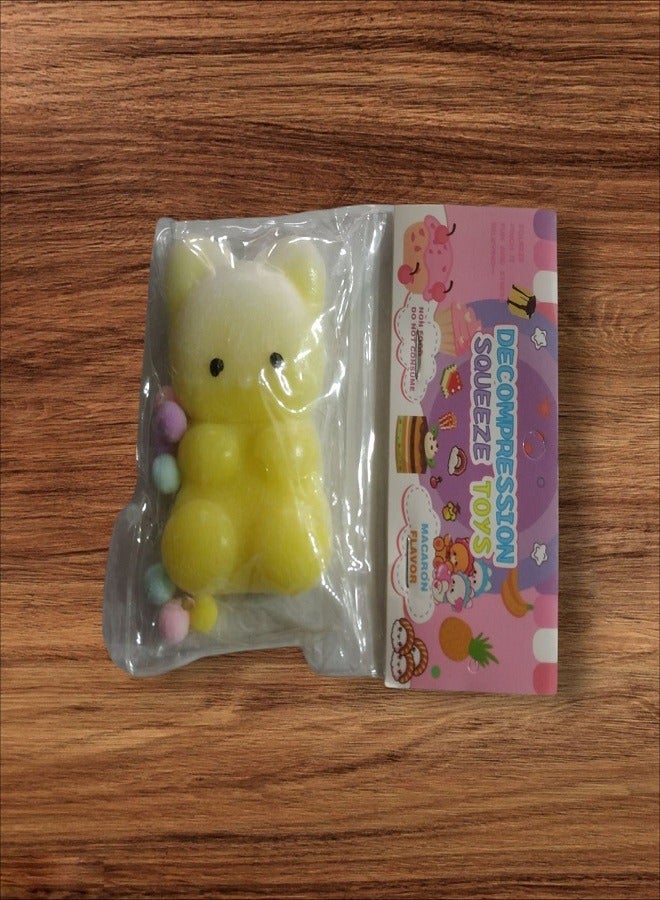 Squishy Bear Shape - Kawaii Squishys Stress Relief Fidget Toy for Adults and Teenagers (Yellow)