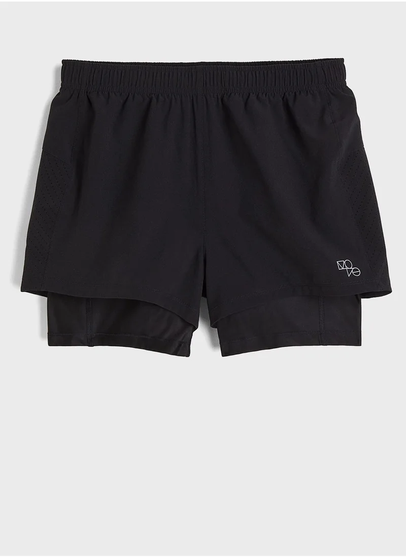 H&M Drymove™ Double Layerd Running Shorts