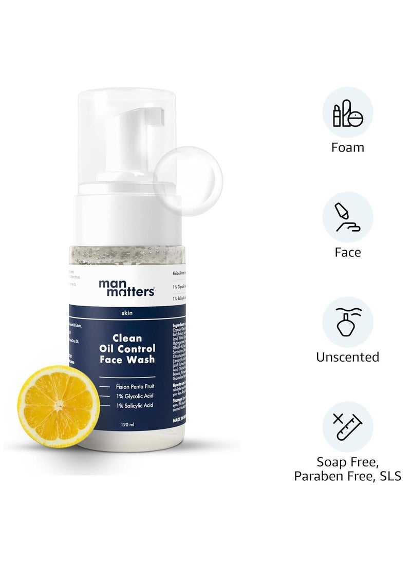 Man Matters Man Matters 1% Salicylic Acid Oil Control Face & Beard Wash For Men| Fights Acne, & Beard Dandruff| 1% Glycolic Acid | Reduces Excess Oil and Exfoliates Skin Gently | 120 ml  - Image 4